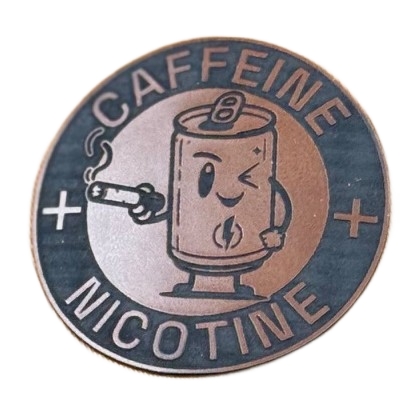 Caffeine And Nicotine Leatherette Patch